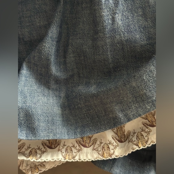 What’s good for the Goose-Anthropologie Y2K Denim A-Line, V-Neck Pleated Dress S - Picture 8 of 10